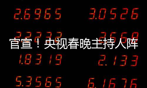 官宣！央視春晚主持人陣容正式公布