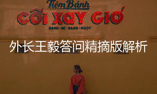 外長王毅答問精摘版解析，展現中國外交新時代的戰(zhàn)略眼光與擔當