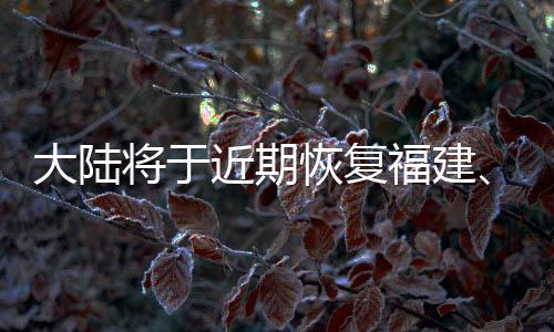 大陸將于近期恢復(fù)福建、上海居民赴臺(tái)團(tuán)隊(duì)游