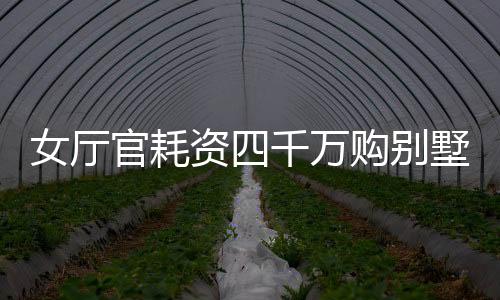 女廳官耗資四千萬(wàn)購(gòu)別墅，奢華裝修費(fèi)高達(dá)八百五十萬(wàn)——一宗引人矚目的財(cái)產(chǎn)交易