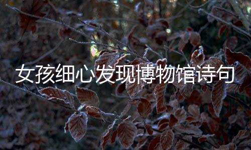 女孩細(xì)心發(fā)現(xiàn)博物館詩句印刷漏字，展現(xiàn)公眾對(duì)文化尊重的重要性