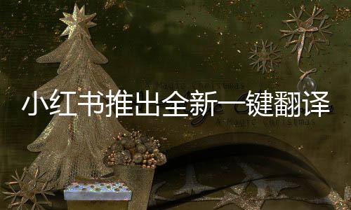 小紅書推出全新一鍵翻譯功能，助力跨文化交流
