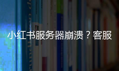 小紅書服務(wù)器崩潰？客服團(tuán)隊(duì)迅速回應(yīng)