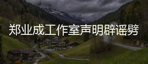 鄭業(yè)成工作室聲明辟謠劈腿傳聞，澄清事實(shí)真相