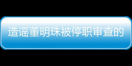 造謠董明珠被停職審查的大V被禁言事件詳解