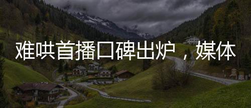 難哄首播口碑出爐，媒體與觀眾多維度深度解析