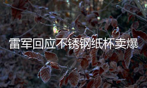 雷軍回應(yīng)不銹鋼紙杯賣爆，現(xiàn)象背后的故事