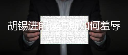 胡錫進(jìn)解讀萬斯如何羞辱歐洲，一場話語之爭的背后分析（獨(dú)家報(bào)道）