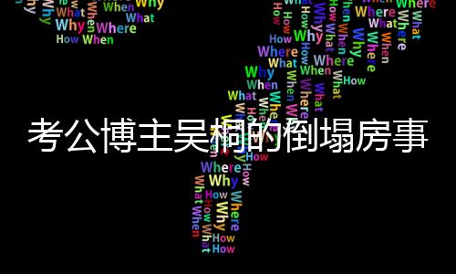 考公博主吳桐的倒塌房事件——真相與反思