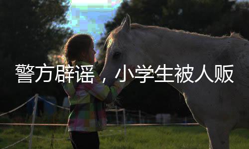 警方辟謠，小學(xué)生被人販子迷倒事件系謠言，呼吁公眾保持冷靜理智