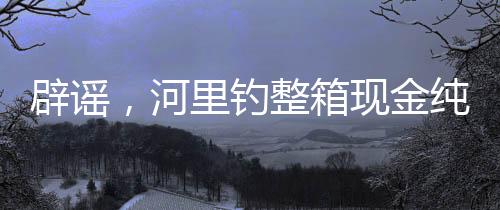 辟謠，河里釣整箱現(xiàn)金純屬虛構(gòu)，警惕網(wǎng)絡(luò)謠言傳播