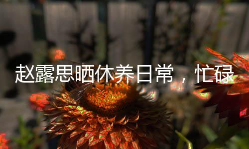 趙露思曬休養(yǎng)日常，忙碌中的悠閑時光