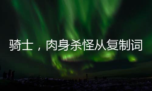 騎士，肉身殺怪從復(fù)制詞條開始