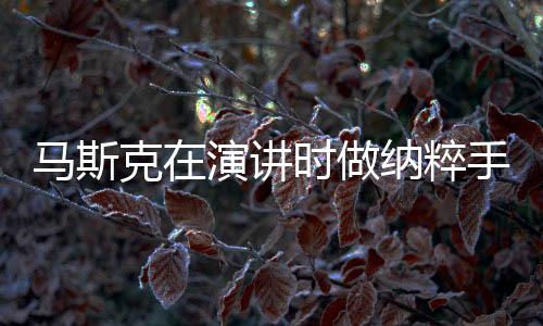 馬斯克在演講時做納粹手勢引發(fā)爭議，積極回應引關注