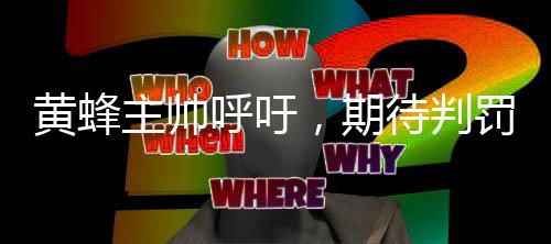 黃蜂主帥呼吁，期待判罰一致性