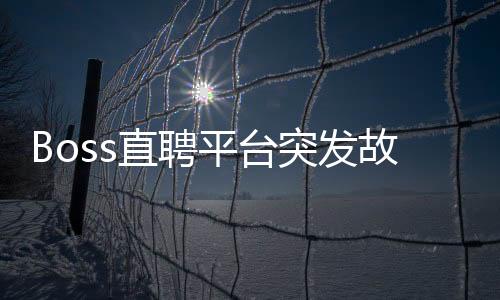 Boss直聘平臺突發(fā)故障，用戶反饋系統(tǒng)崩潰問題