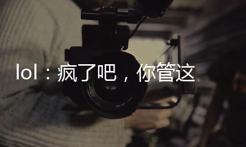 lol：瘋了吧，你管這叫輔助？